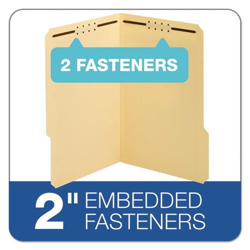 Image of Pendaflex® Top Tab Fastener Folder, 0.75" Expansion, 2 Fasteners, Legal Size, Manila Exterior, 50/Box