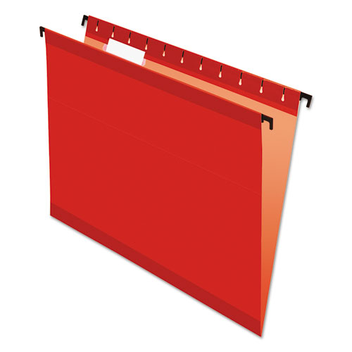 Image of SureHook Hanging Folders, Letter Size, 1/5-Cut Tabs, Red, 20/Box