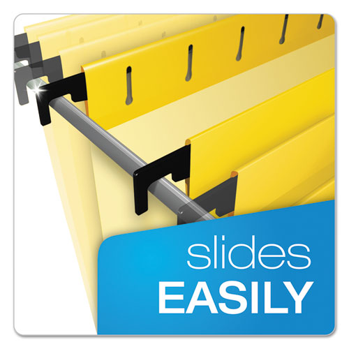 Image of Pendaflex® Surehook Hanging Folders, Letter Size, 1/5-Cut Tabs, Yellow, 20/Box