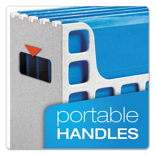 Image of Desktop File With Hanging Folders, Letter Size, 6" Long, Granite