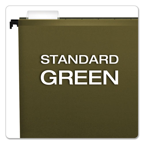 Image of Pendaflex® Surehook Hanging Folders, Letter Size, 1/5-Cut Tabs, Standard Green, 20/Box