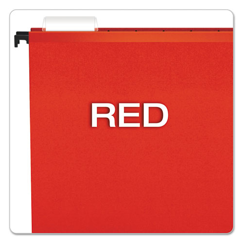 Image of Pendaflex® Surehook Hanging Folders, Letter Size, 1/5-Cut Tabs, Red, 20/Box