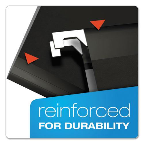 Image of Pendaflex® Colored Reinforced Hanging Folders, Letter Size, 1/5-Cut Tabs, Black, 25/Box
