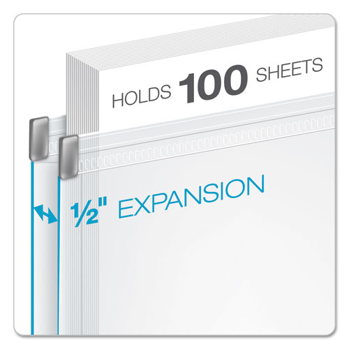 Image of Expanding Zipper Binder Pockets, 8.5 x 11, Clear, 3/Pack