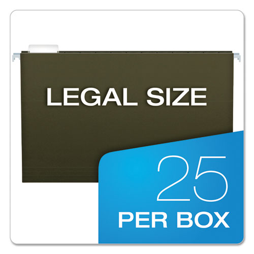 Image of Standard Green Hanging Folders, Legal Size, 1/5-Cut Tabs, Standard Green, 25/Box