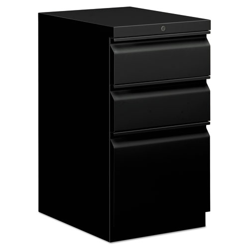 Image of Mobile Pedestals, Left or Right, 3-Drawers: Box/Box/File, Legal/Letter, Black, 15" x 20" x 28"