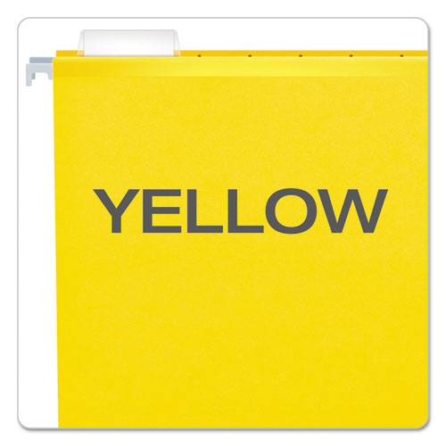 Image of Pendaflex® Colored Reinforced Hanging Folders, Letter Size, 1/5-Cut Tabs, Yellow, 25/Box