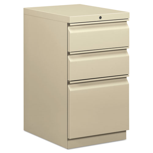 HON® Mobile Pedestals, Left or Right, 2 Legal/Letter-Size File Drawers, Light Gray, 15" x 20" x 28"