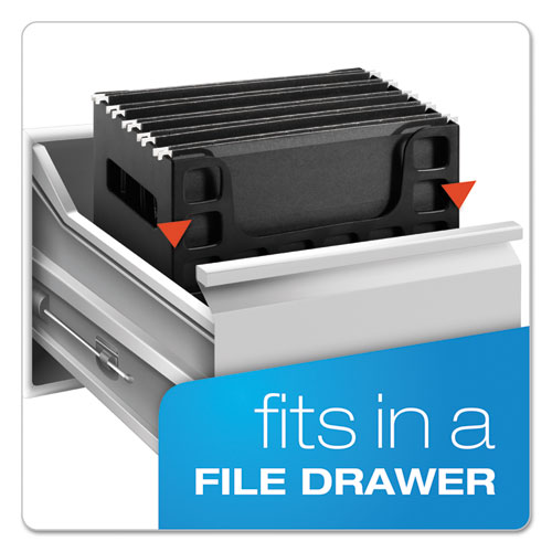 Image of Desktop File With Hanging Folders, Letter Size, 6" Long, Black