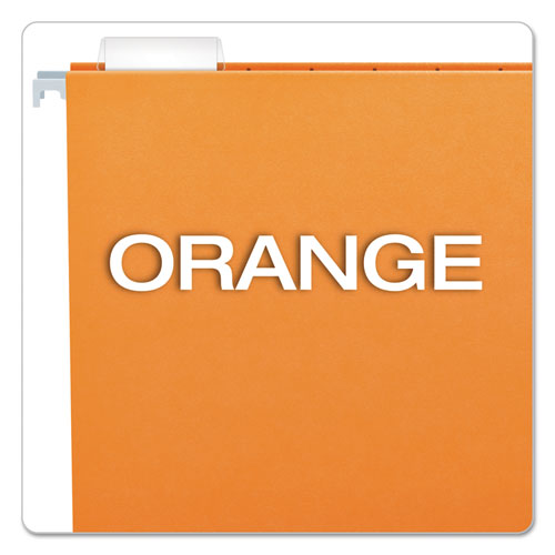 Colored Hanging Folders, Letter Size, 1/5-Cut Tabs, Orange, 25/Box