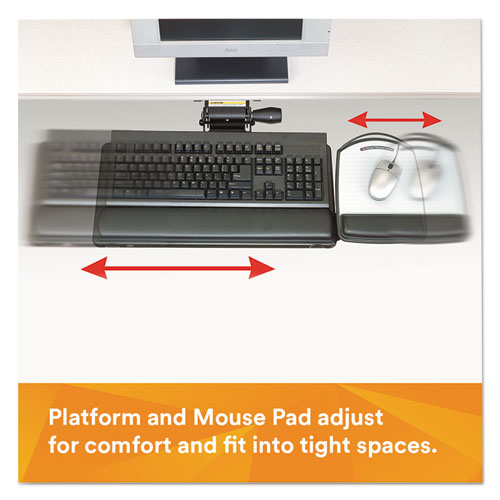 Image of Knob Adjust Keyboard Tray With Highly Adjustable Platform, Black