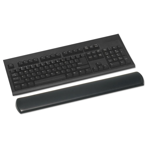Gel Wrist Rest for Keyboard, Leatherette Cover, Antimicrobial, Black