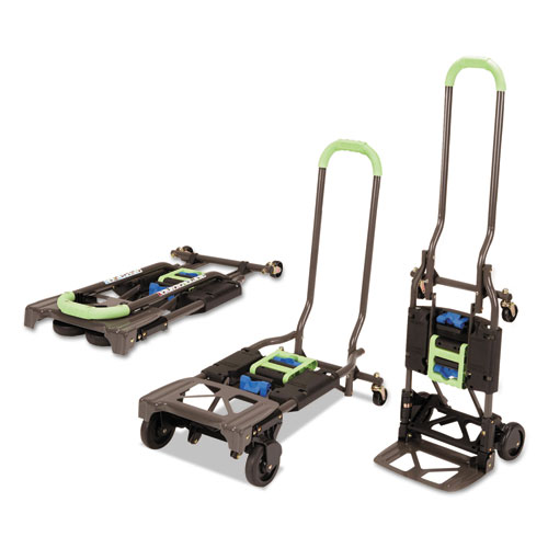 Cosco® 2-in-1 Multi-Position Hand Truck and Cart, 300 lbs, 16.63 x 12.75 x 49.25, Black/Blue/Green
