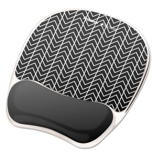 Photo Gel Mouse Pad with Wrist Rest with Microban Protection, 7.87 x 9.25, Chevron Design