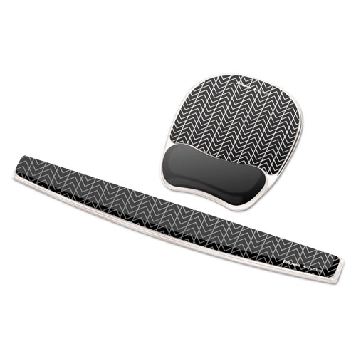 Photo Gel Mouse Pad with Wrist Rest with Microban Protection, 7.87 x 9.25, Chevron Design