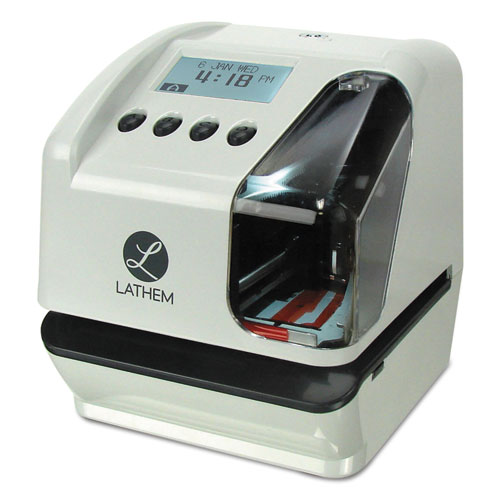 Lathem® Time Lt5000 Electronic Time And Date Stamp, Digital Display, Cool Gray