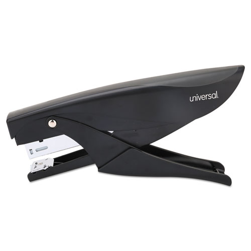 Universal® Deluxe Plier Stapler, 20-Sheet Capacity, 0.25" Staples, 1.75" Throat, Black
