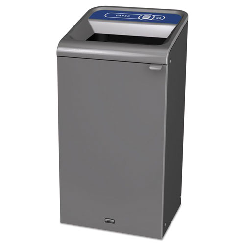Rubbermaid® Commercial Configure Indoor Recycling Waste Receptacle, Paper Recycling, 23 gal, Metal, Gray