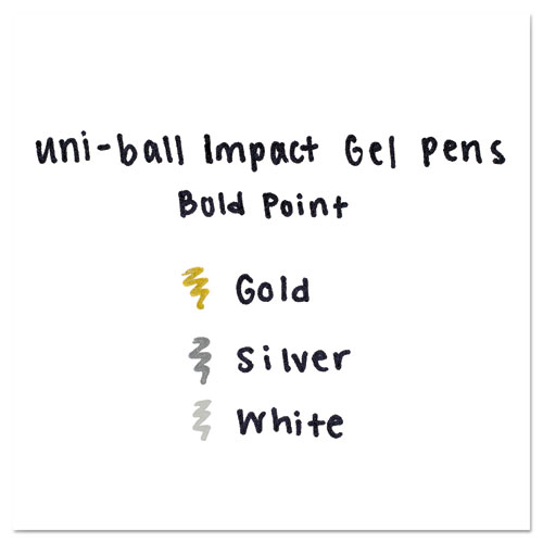 Impact Bold Stick Gel Pen, 1mm, Assorted Marvelous Metallic Ink/Barrel, 3/Set