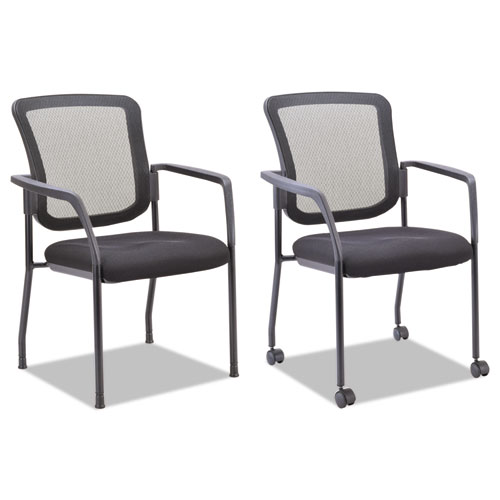 Image of Alera® Mesh Guest Stacking Chair, 26" X 25.6" X 36.2", Black Seat, Black Back, Black Base