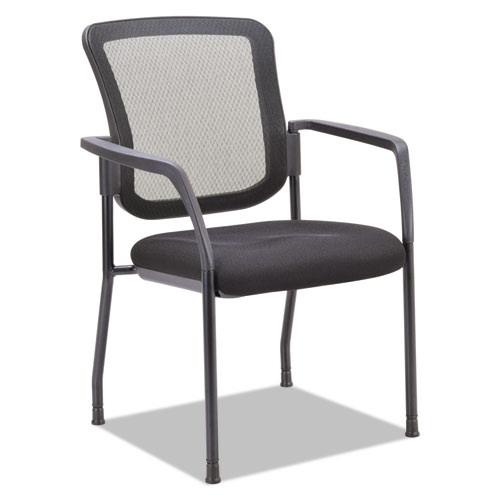 Image of Alera Mesh Guest Stacking Chair, 26" x 25.6" x 36.2", Black Seat, Black Back, Black Base