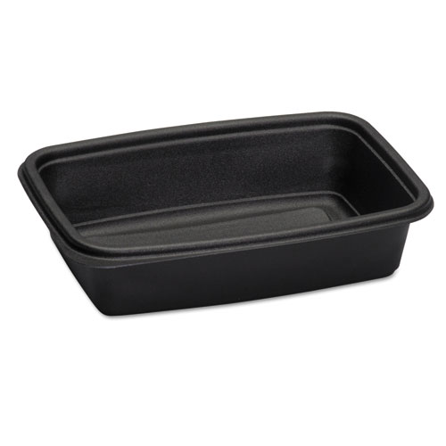 Microwave-Safe Containers,32 Oz, Plastic, Black, 8-3/4x6-1/8x2, 75/bag