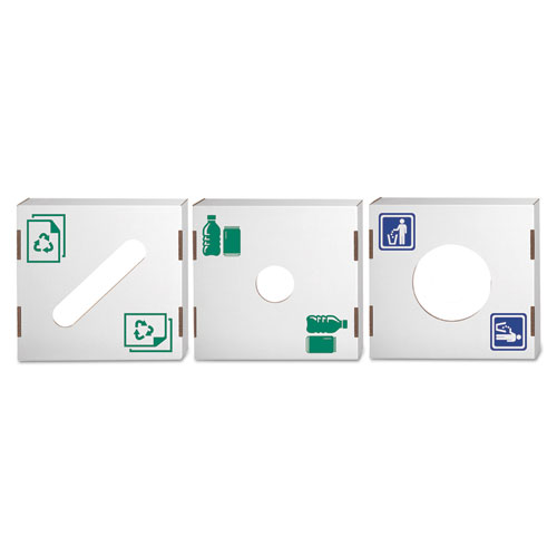 Bankers Box® Waste and Recycling Bin Lid, Bottles and Cans, White, 10/Carton