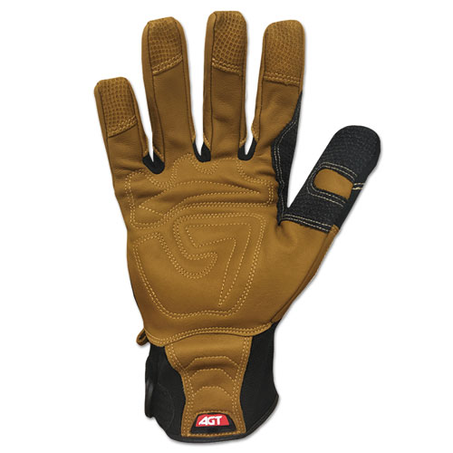 Ranchworx Leather Gloves, Black/Tan, Large