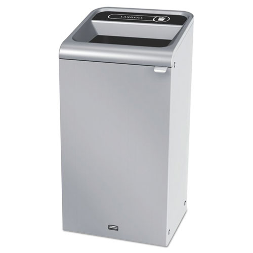 Rubbermaid® Commercial Configure Indoor Recycling Waste Receptacle, 23 gal, Stainless Steel, Landfill