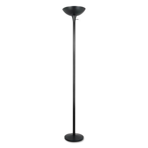 Image of Alera® Torchier Floor Lamp, 12.5W X 12.5D X 72H, Matte Black