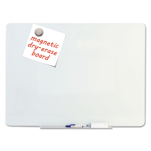 Magnetic Glass Dry Erase Board, Opaque White, 60 X 48