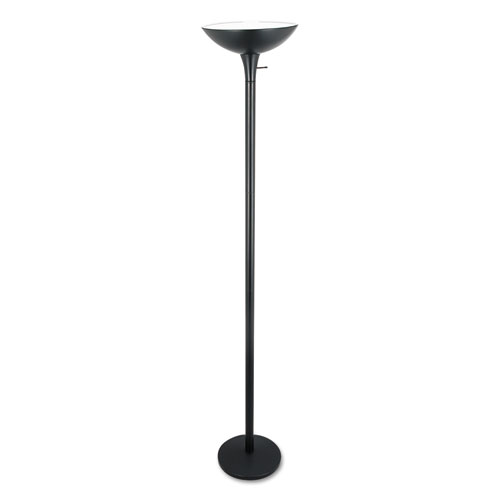 Image of Alera® Torchier Floor Lamp, 12.5W X 12.5D X 72H, Matte Black