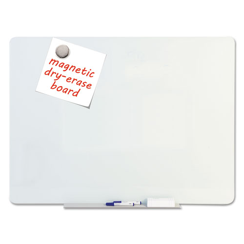 Magnetic Glass Dry Erase Board, Opaque White, 48 X 36