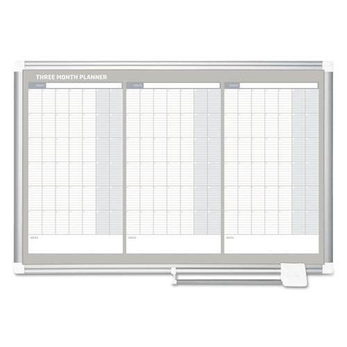 MasterVision® Magnetic Dry Erase Calendar Board, 11 x 14, White Plastic Frame