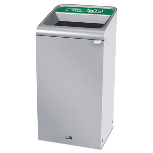 Rubbermaid® Commercial Configure Indoor Recycling Waste Receptacle, 23 gal, Stainless, Organic Waste