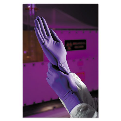 Image of Kimtech™ Purple Nitrile Exam Gloves, 242 Mm Length, X-Small, 6 Mil, Purple, 100/Box