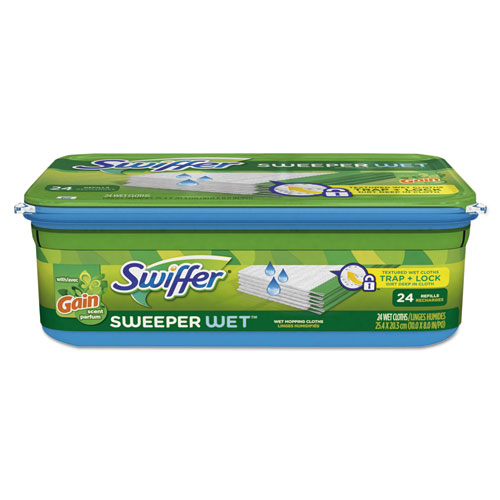 Swiffer® Wet Refill Cloths, Gain Original Scent, White, 8 x 10, 24/Pack, 6 Pack/Carton