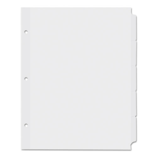 Universal® Economy Tab Dividers, 5-Tab, Letter, White, 36 Sets/Box