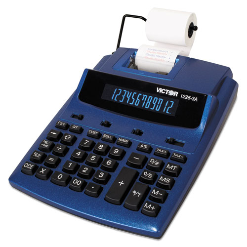 Image of 1225-3A Antimicrobial Two-Color Printing Calculator, Blue/Red Print, 3 Lines/Sec