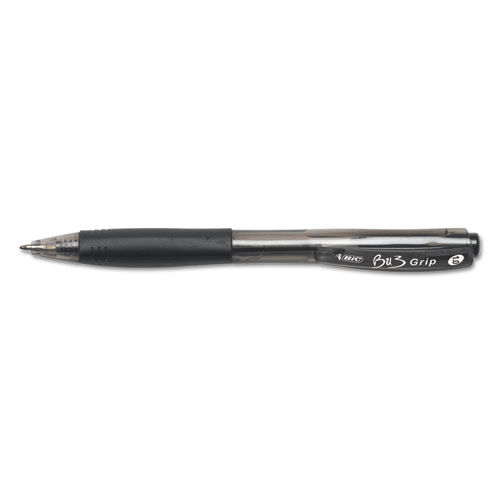 Image of Bic® Bu3 Ballpoint Pen, Retractable, Medium 1 Mm, Black Ink, Black Barrel, 36/Pack