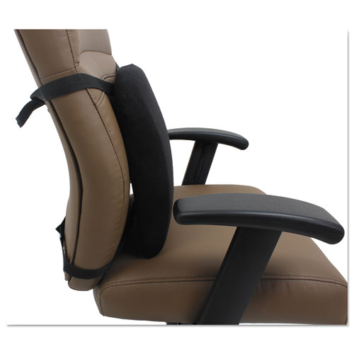 Image of Alera® Cooling Gel Memory Foam Backrest, Two Adjustable Chair-Back Straps, 14.13 X 14.13 X 2.75, Black