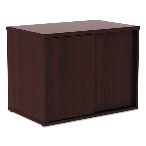 Image of Alera Open Office Low Storage Cab Cred, 29 1/2w x 19 1/8d x 22 7/8h, Mahogany