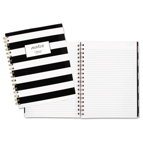 Image of Cambridge® Black And White Striped Hardcover Notebook, 1-Subject, Wide/Legal Rule, Black/White Stripes Cover, (80) 9.5 X 7.25 Sheets