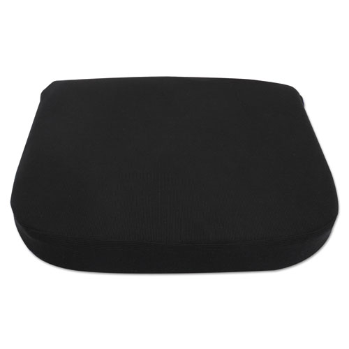 Image of Alera® Cooling Gel Memory Foam Seat Cushion, Fabric Cover With Non-Slip Under-Cushion Surface, 16.5 X 15.75 X 2.75, Black