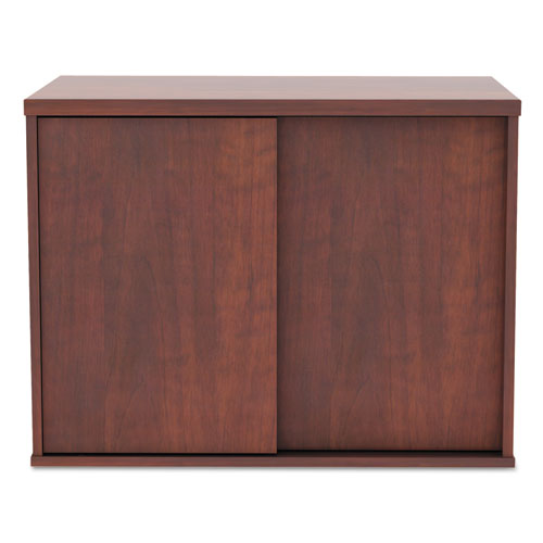 Image of Alera Open Office Low Storage Cabinet Credenza, 29 1/2 x 19 1/8x 22 7/8, Cherry