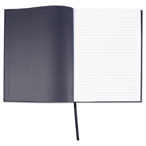 Image of Universal® Casebound Hardcover Notebook, 1-Subject, Wide/Legal Rule, Black Cover, (150) 10.25 X 7.63 Sheets