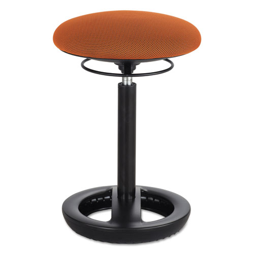 Safco® Twixt Desk Height Ergonomic Stool, Supports Up To 250 Lb, 22.5" High Orange Seat, Black Base, Ships In 1-3 Business Days