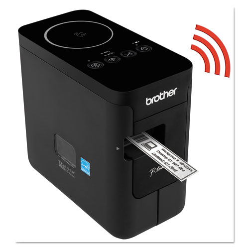 Image of PT-P750W Compact Label Maker with Wireless Enabled Printing, 30 mm/s Print Speed, 6 x 3.12 x 5.62