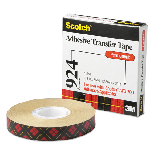 Image of Scotch® Atg Adhesive Transfer Tape, Permanent, Holds Up To 0.5 Lbs, 0.5" X 36 Yds, Clear