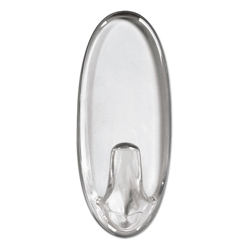 Image of Clear Hooks and Strips, Small, Plastic, 1 lb Capacity, 2 Hooks and 4 Strips/Pack